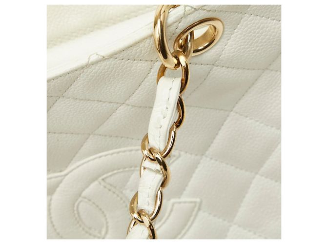 Borsa a tracolla con catena Chanel Coco Mark Petite Timeless Tote Bianco - vista 11