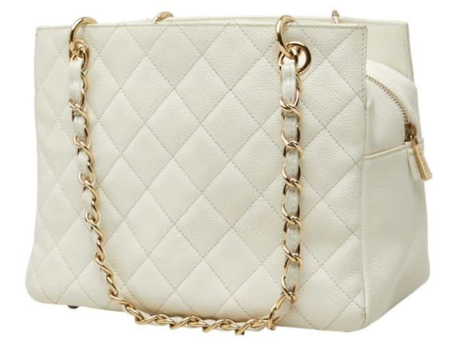 Borsa a tracolla con catena Chanel Coco Mark Petite Timeless Tote Bianco - vista 2