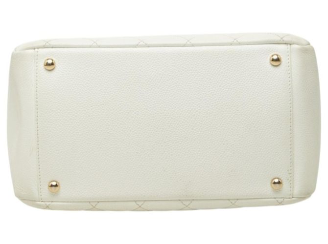 Borsa a tracolla con catena Chanel Coco Mark Petite Timeless Tote Bianco - vista 3