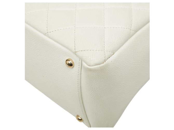 Borsa a tracolla con catena Chanel Coco Mark Petite Timeless Tote Bianco - vista 4