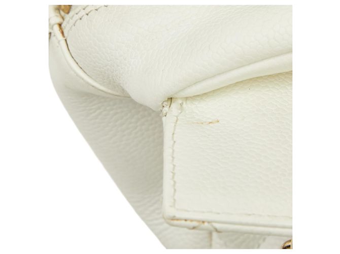 Borsa a tracolla con catena Chanel Coco Mark Petite Timeless Tote Bianco - vista 9