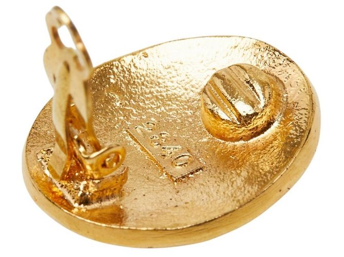 Orecchini Chanel Vintage Logo D'oro - vista 4