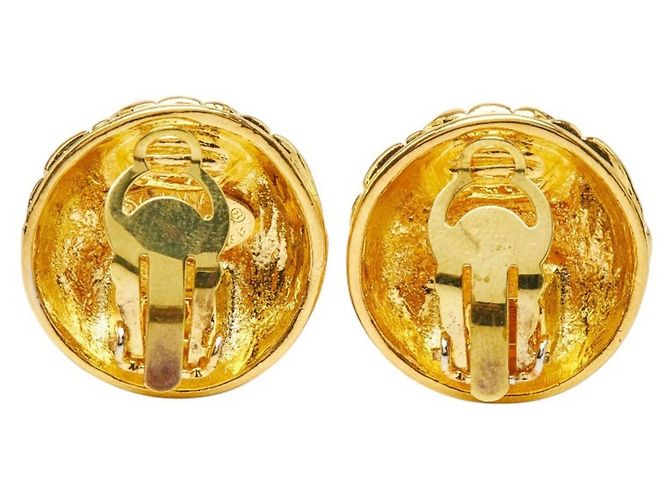 Orecchini Chanel Vintage Matelassé Coco Mark D'oro - vista 3