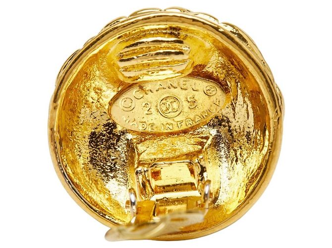 Orecchini Chanel Vintage Matelassé Coco Mark D'oro - vista 5