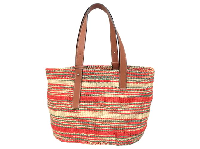 Borsa a tracolla in vimini Loewe Marrone Verde Arancione - vista 2