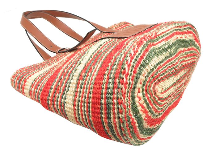 Borsa a tracolla in vimini Loewe Marrone Verde Arancione - vista 3