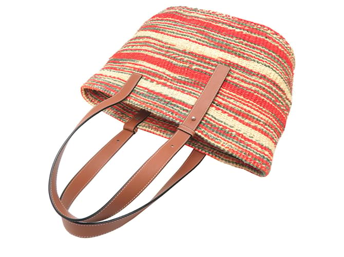 Borsa a tracolla in vimini Loewe Marrone Verde Arancione - vista 4