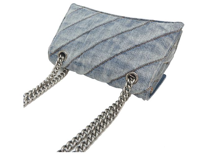 Borsa a tracolla Balenciaga Crushed Chain Blu - vista 4
