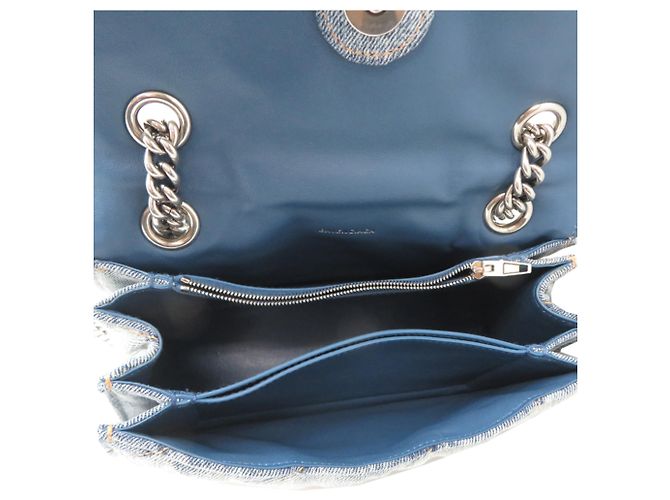 Borsa a tracolla Balenciaga Crushed Chain Blu - vista 6
