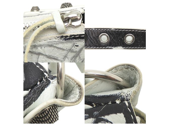 Borsa a tracolla Balenciaga Cagol XS da donna Nero Bianco - vista 10