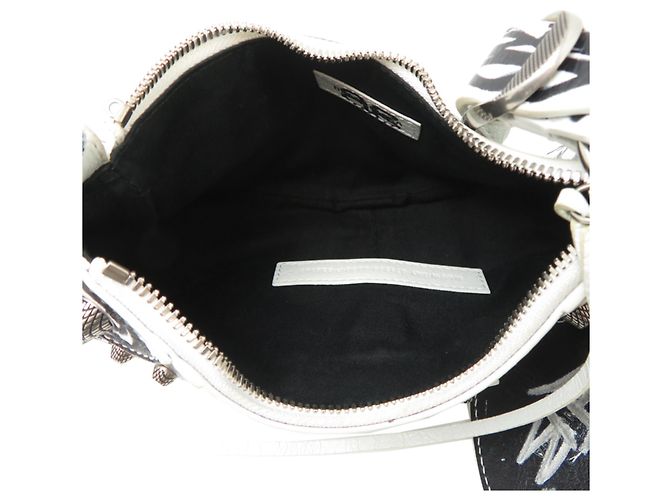 Borsa a tracolla Balenciaga Cagol XS da donna Nero Bianco - vista 6
