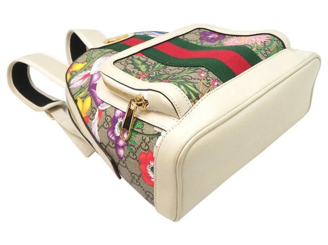Zaino Gucci GG Flora da donna Bianco Beige - vista 3