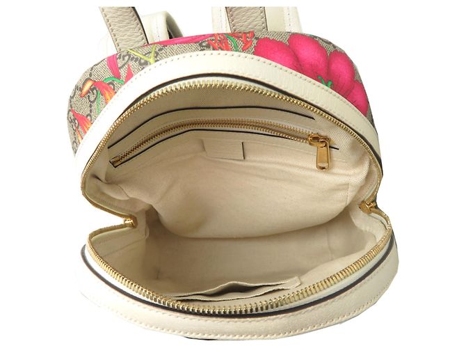 Zaino Gucci GG Flora da donna Bianco Beige - vista 7