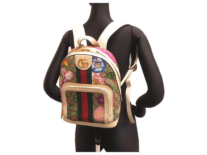 Zaino Gucci GG Flora da donna Bianco Beige - vista 9