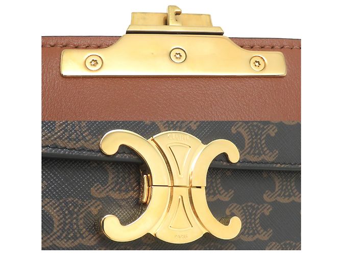 Céline Borsa a tracolla Celine Claude da donna Marrone - vista 10