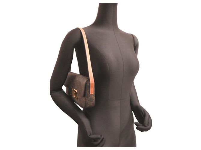 Céline Borsa a tracolla Celine Claude da donna Marrone - vista 9