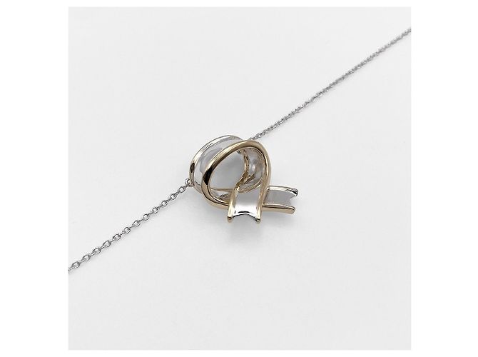 Tiffany & Co Tiffany Cross Ribbon Kombinationshalskette Silber Golden - Ansicht 6