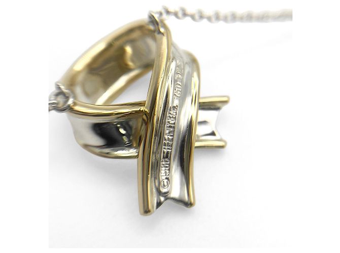 Tiffany & Co Tiffany Cross Ribbon Kombinationshalskette Silber Golden - Ansicht 8