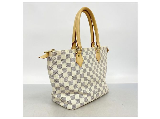 Borsa Louis Vuitton Damier Azur Saleya PM Bianco - vista 2