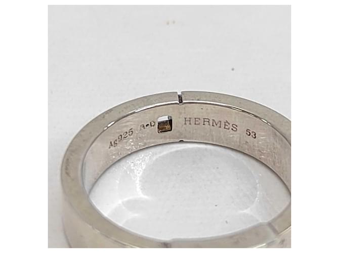 Hermès Anello Hermes Hercules Silver Band Ring Argento - vista 5