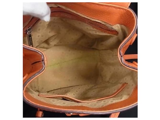 Tod's Double T Mini-Rucksack aus orangefarbenem Leder - Ansicht 5