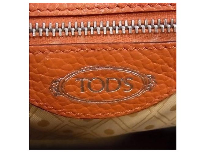 Tod's Double T Mini-Rucksack aus orangefarbenem Leder - Ansicht 6