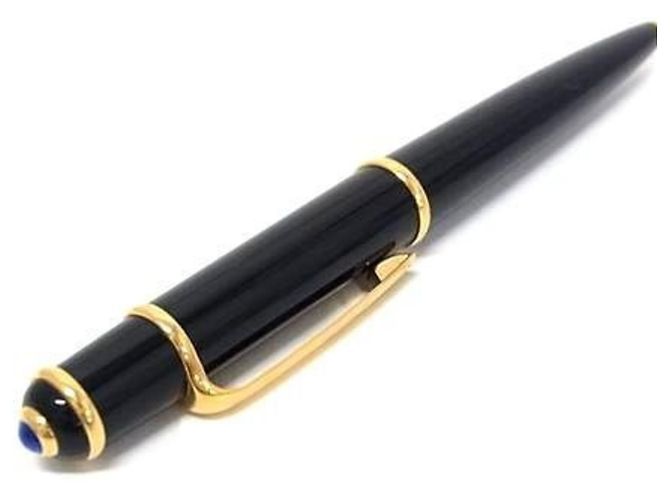 Stylo bille Cartier Diabolo Noir Bleu Doré - vue 2