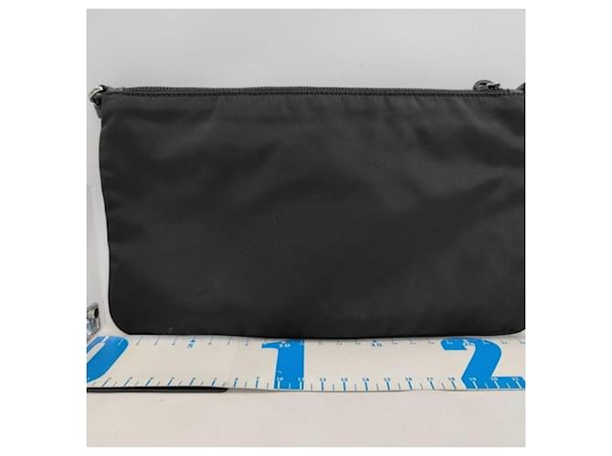 Borsa a pochette Prada Triangle 1NI545 Nero Bianco - vista 2