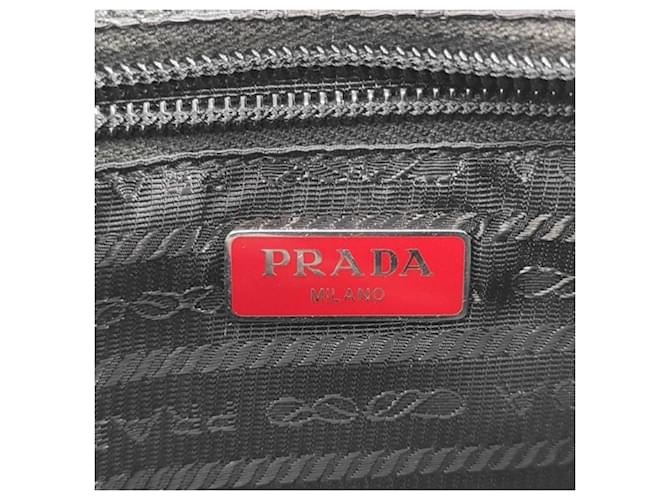 Borsa a pochette Prada Triangle 1NI545 Nero Bianco - vista 8