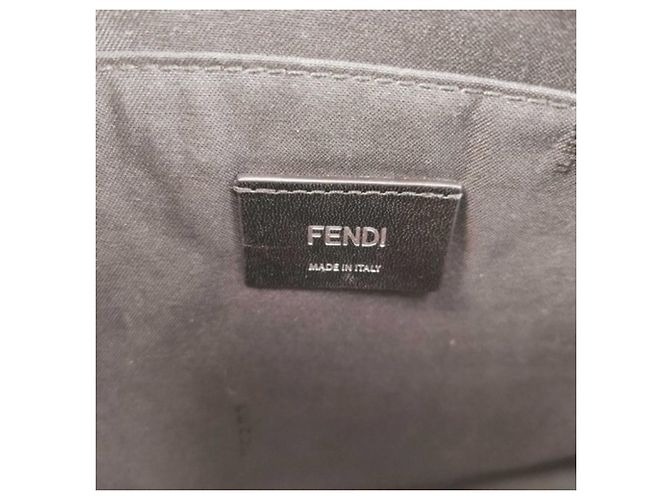 Clutch Fendi in pelle nera e gialla Nero Giallo - vista 10