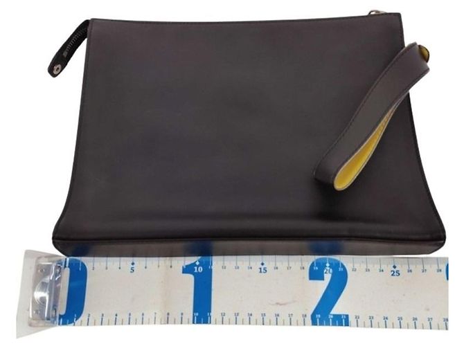 Clutch Fendi in pelle nera e gialla Nero Giallo - vista 2