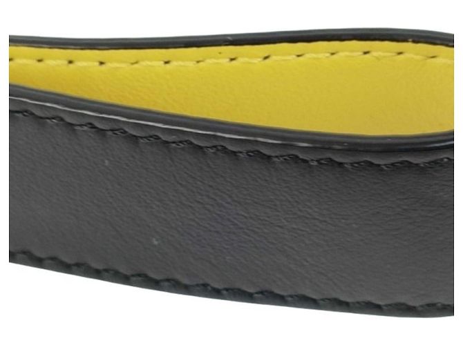 Clutch Fendi in pelle nera e gialla Nero Giallo - vista 5