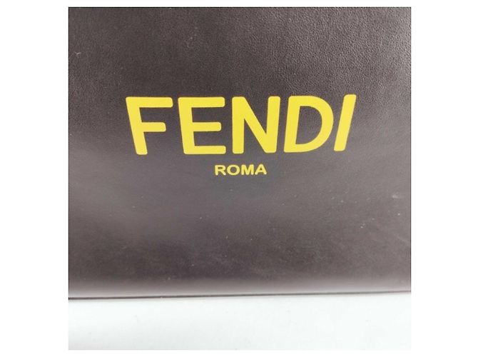 Clutch Fendi in pelle nera e gialla Nero Giallo - vista 7