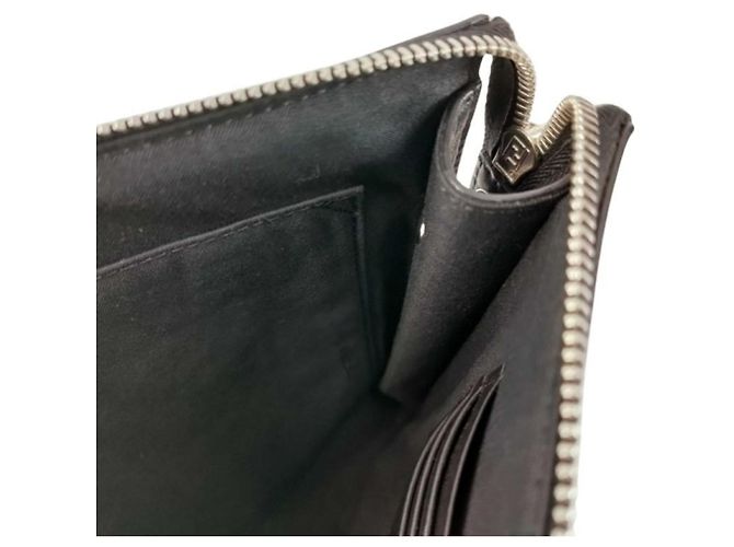 Clutch Fendi in pelle nera e gialla Nero Giallo - vista 8