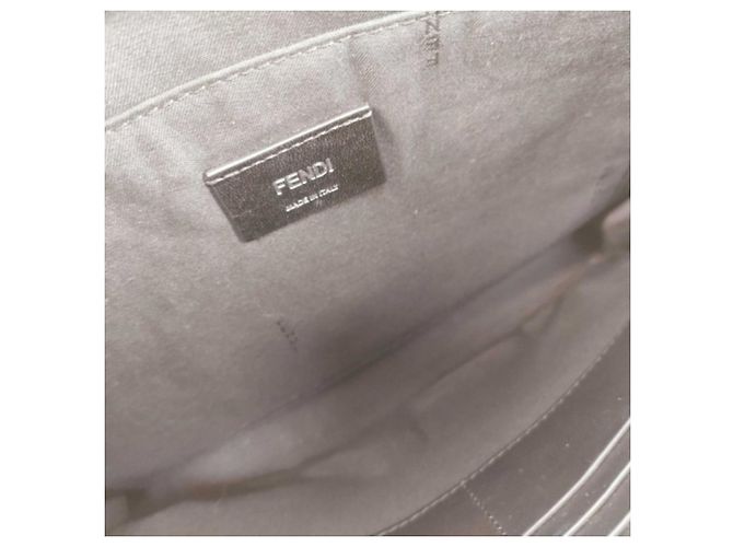 Clutch Fendi in pelle nera e gialla Nero Giallo - vista 9