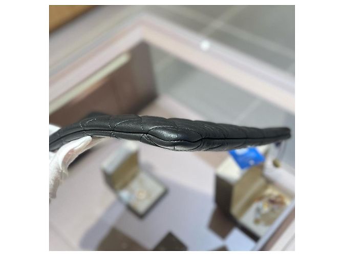 Chanel gestepptes Leder-Pouch Schwarz - Ansicht 5