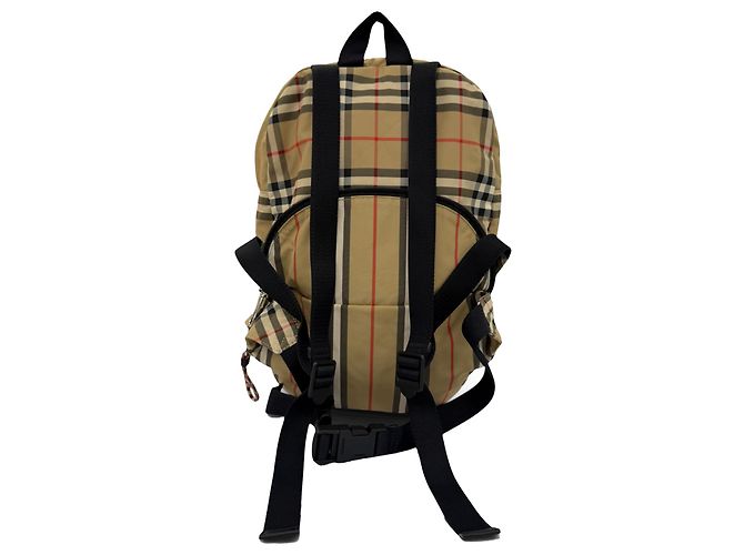 Zaino convertibile Burberry in nylon beige House Check - vista 2