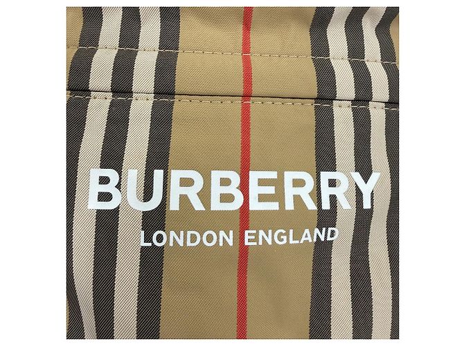 Zaino convertibile Burberry in nylon beige House Check - vista 6