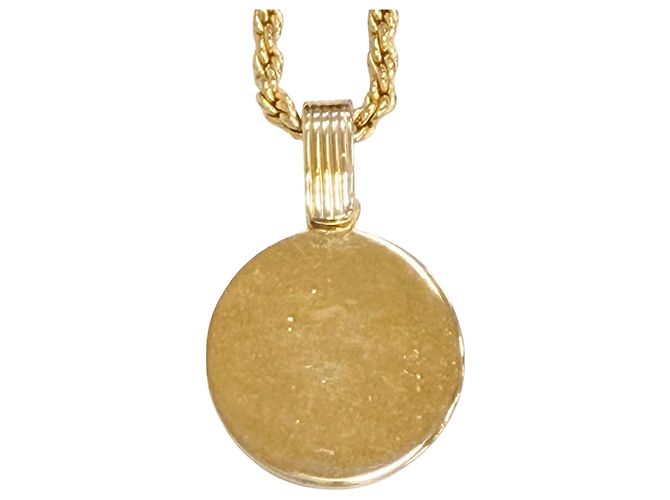 Collana Dior Gold Plated Strass CD Logo Pendant D'oro - vista 3