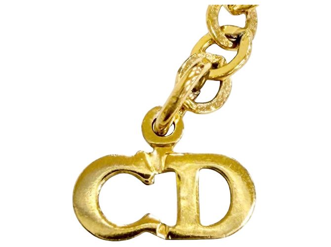 Collana Dior Gold Plated Strass CD Logo Pendant D'oro - vista 4