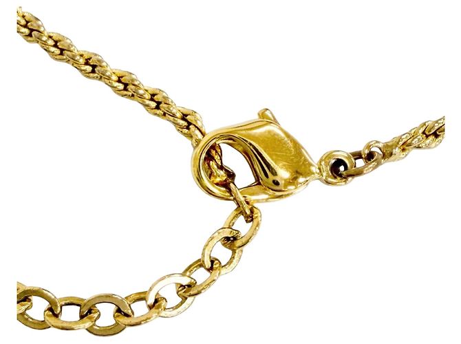 Collana Dior Gold Plated Strass CD Logo Pendant D'oro - vista 5