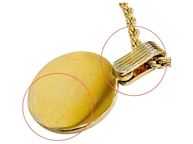 Collana Dior Gold Plated Strass CD Logo Pendant D'oro - vista 8