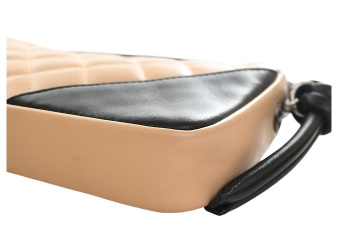 Chanel Beige Quilted Lambskin Cambon Ligne Pochette - vista 11
