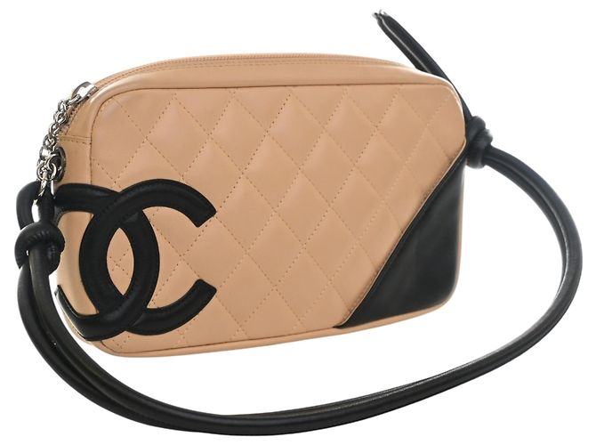 Chanel Beige Quilted Lambskin Cambon Ligne Pochette - vista 2