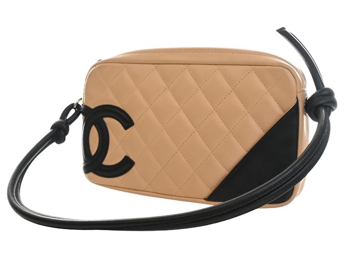 Chanel Beige Quilted Lambskin Cambon Ligne Pochette - vista 3