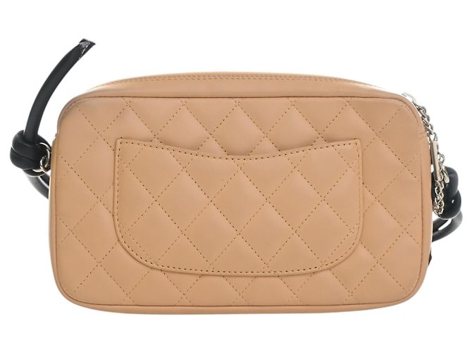 Chanel Beige Quilted Lambskin Cambon Ligne Pochette - vista 4