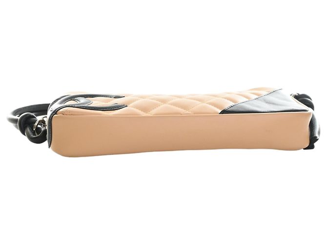 Chanel Beige Quilted Lambskin Cambon Ligne Pochette - vista 5