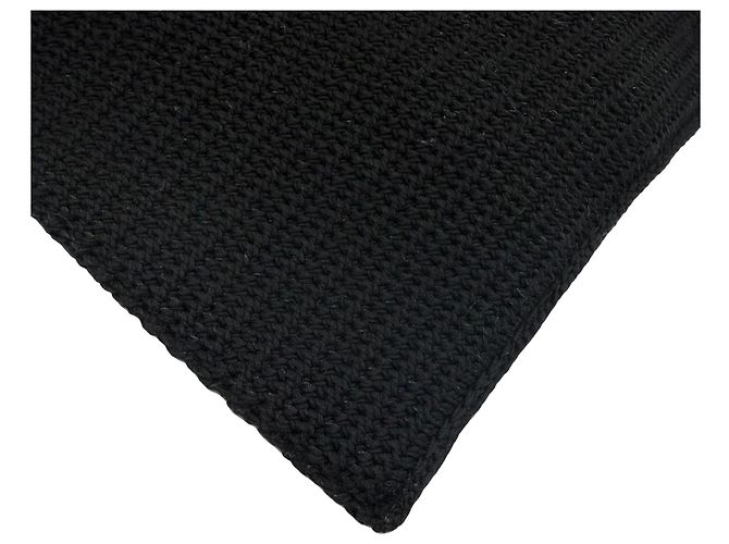 Céline Celine Borsa a tracolla in cotone crochet nero - vista 10
