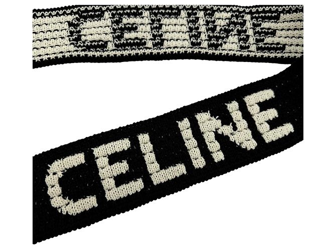 Céline Celine Borsa a tracolla in cotone crochet nero - vista 11