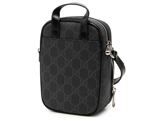 Borsa Satchel Gucci Mini GG Supreme Interlocking G Nera Nero - vista 2